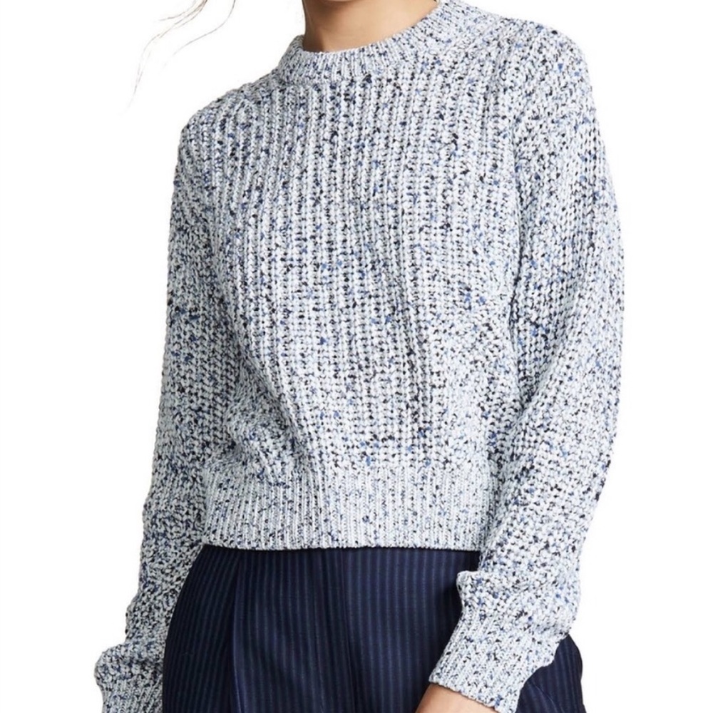 Veronica Beard Ryce Crewneck Sweater Speckled Blue Size Small